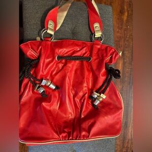 New York & Company Red and Gold Shoulder Bag